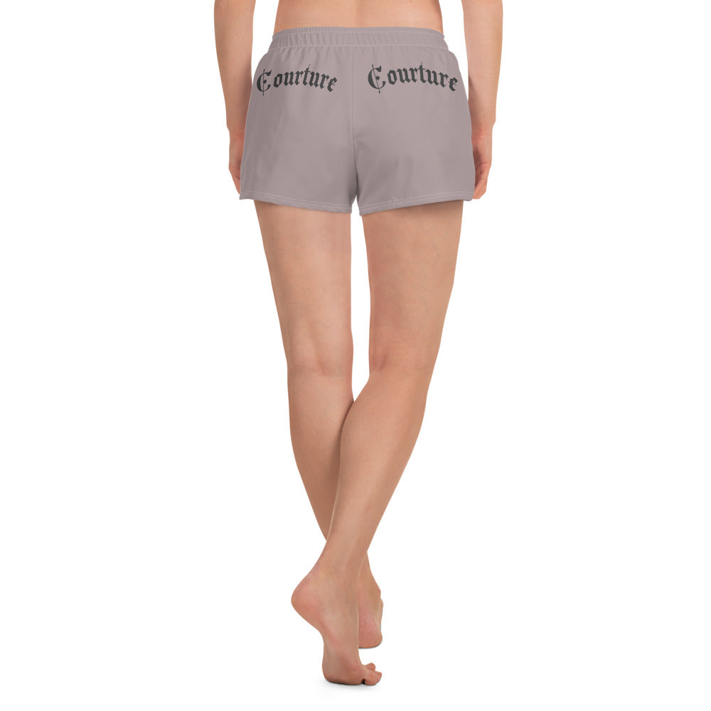 Women’s Recycled Athletic Shorts with Couture Couture Print on bum - Breathable Pickleball-Inspired Shorts with Crown