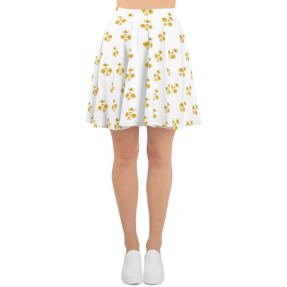 The Pickleball and Crown White & Gold Court Skirt