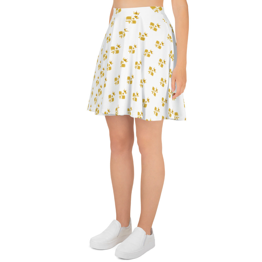 The Pickleball and Crown White & Gold Court Skirt