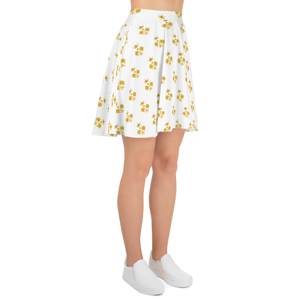 The Pickleball and Crown White & Gold Court Skirt