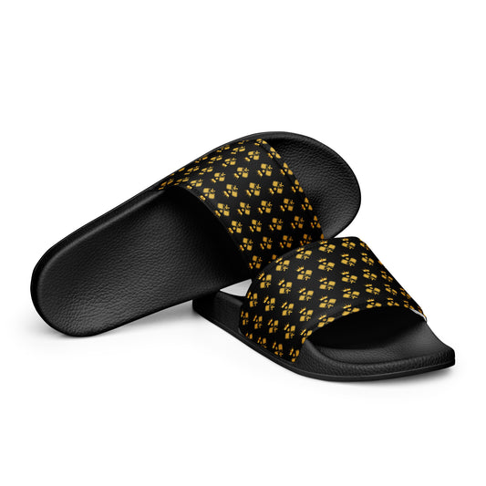 Pickleball Court Courture Men's Slides with Gold Crowns