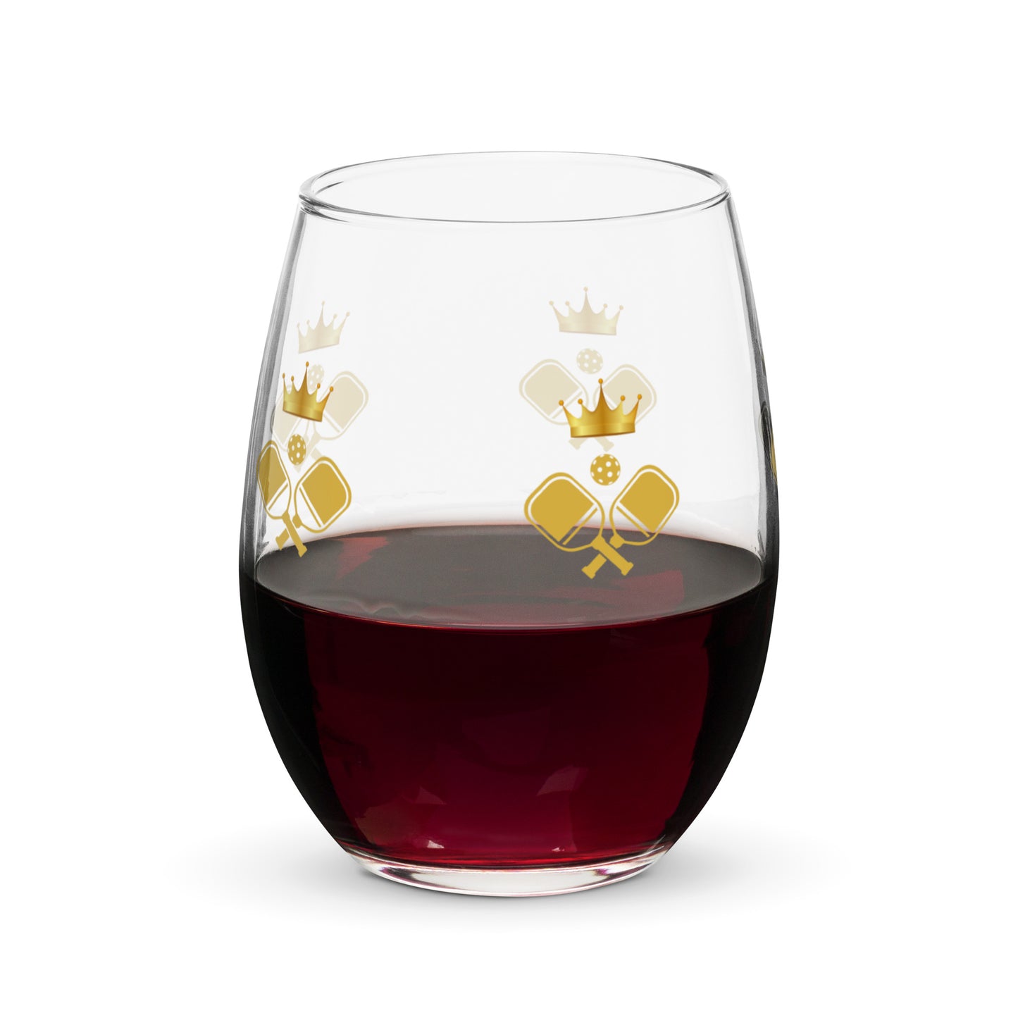 Elegant Pickleball Emblem Stemless Wine Glass: Toast to Victories with Style